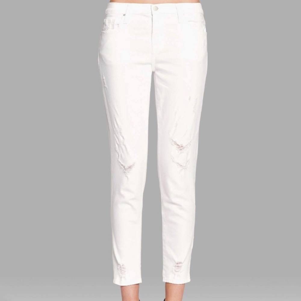 J Brand White Jeans Sadie Straight Crop 22-24